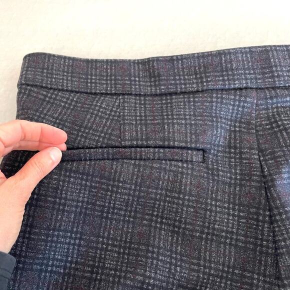 Gloria Vanderbilt Stretch Black Plaid Pull On Straight Leg Mid-High Rise Pants - Picture 5 of 15